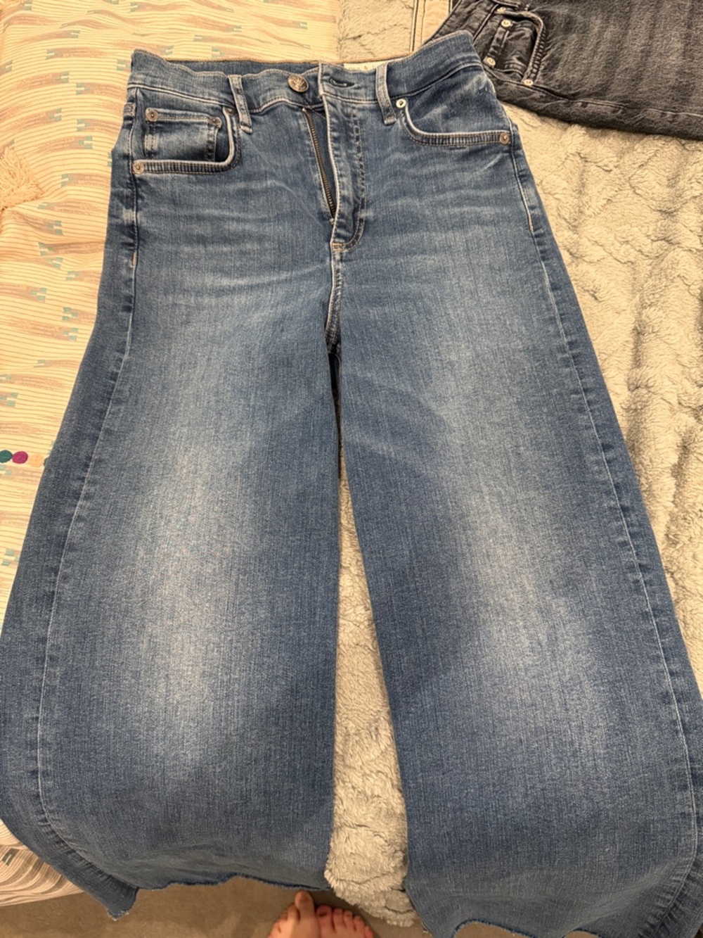 rag & bone Wide-Leg Blue Flare Jeans